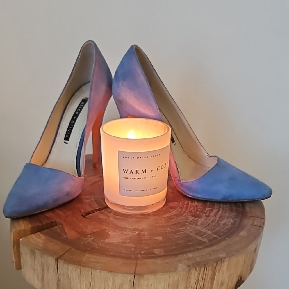 Alice + Olivia Blue Suede Heels